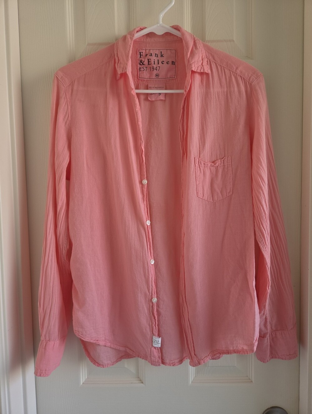 Frank & Eileen Eileen Relaxed Button Down Shirt Salmon Pink Size XS